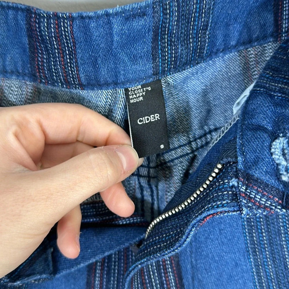 Cider High Waisted Retro Striped Flare Jeans Women’s Size Small - Picture 7 of 11